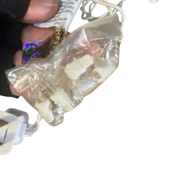 Vtg Light-Up Angel Tree Topper Gold Wings & Lace Dress 10.5” Lights - Picture 6 of 9